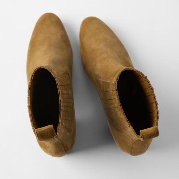 Zara Mid-Height Leather ankle boots size 7.5 - Picture 10 of 13